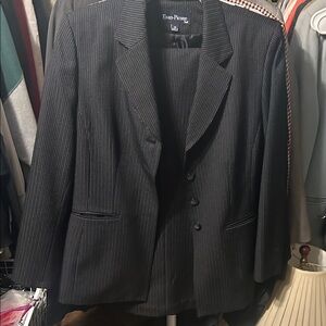 Evan Picone Charcoal Pinstripe Blazer